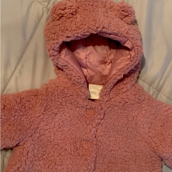 First Impressions Baby Bear Soft Sherpa Pink Jacket Coat Infant girl’s 12M NWT - Picture 2 of 2